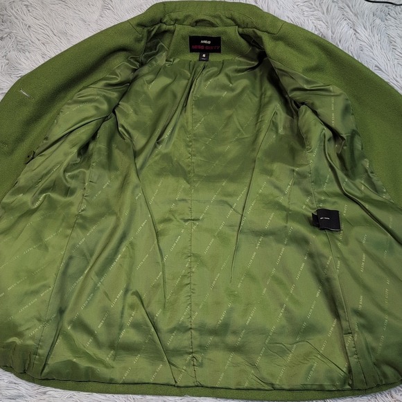 Miss Sixty Jacket Womens S Green Wool Blend Pea Coat Pockets Button Up Preppy - Picture 11 of 11